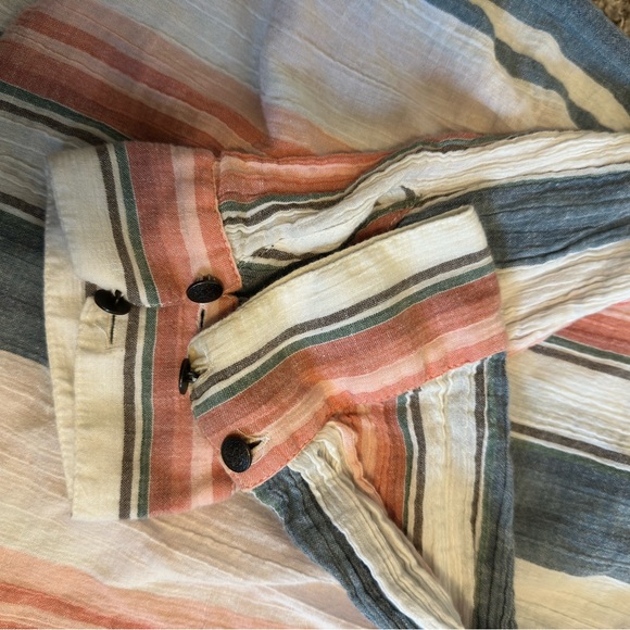 Sanctuary Multicolor Striped Button-Down Shirt Size Large - RTL $89 - Picture 5 of 8